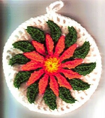 Best Free Crochet   Poinsettia Granny Christmas Ornament вЂ“ Free