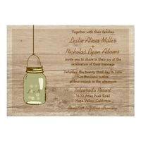 Country Wooden Rustic Mason Jar Wedding Invitation - Zazzle.com.au